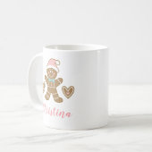 Schattigee Roze Kerst Gingerbread Man Mok (Voorkant links)