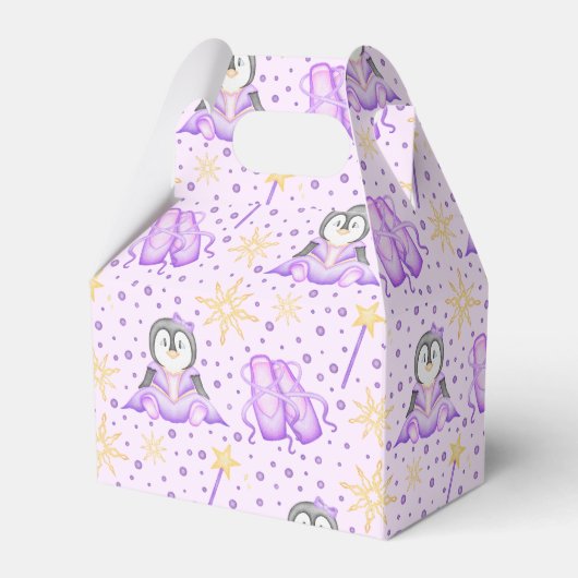 Schattigee Roze Kerst Sugarplum Penguin Bedankdoosjes (Voorkant Zijde)