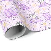 Schattigee Roze Kerst Sugarplum Penguin Cadeaupapier (Rol Hoek)