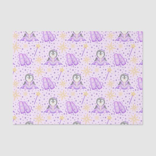 Schattigee Roze Kerst Sugarplum Penguin Tissuepapier (Voorkant)