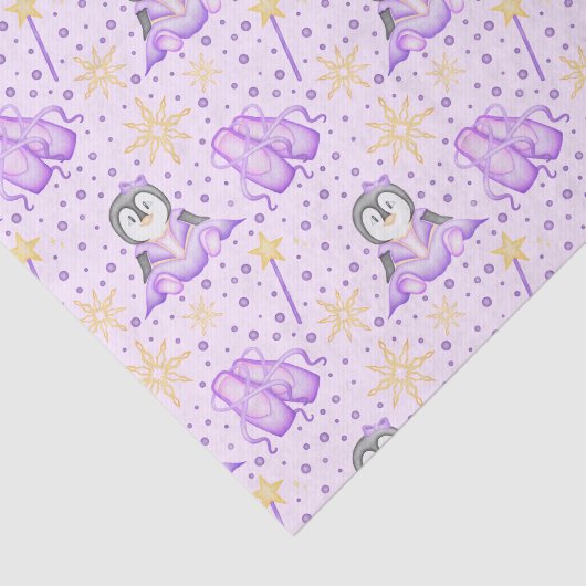 Schattigee Roze Kerst Sugarplum Penguin Tissuepapier (Detail)