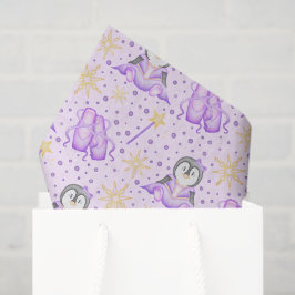 Schattigee Roze Kerst Sugarplum Penguin Tissuepapier