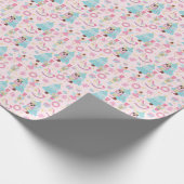 Schattigee Roze Kerstballerina's en Notenkrakers Cadeaupapier (Hoek)