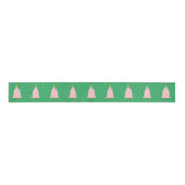 Schattigee roze kerstbomen, Golden Stars Zee Green Grosgrain Lint (Voorkant)
