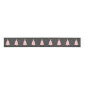 Schattigee roze kerstboomlijn, Golden Stars Grey Grosgrain Lint (Voorkant)