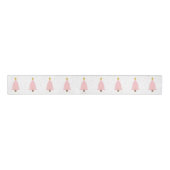 Schattigee roze kerstboomlijn, Golden Stars White Grosgrain Lint (Voorkant)