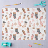 Schattigee roze kerstkousen Sokken Sneeuwvlokken Tissuepapier (Craft)