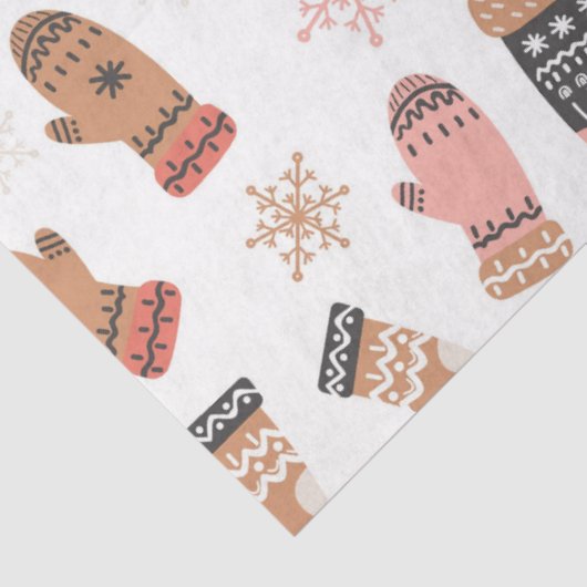 Schattigee roze kerstkousen Sokken Sneeuwvlokken Tissuepapier (Detail)