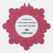 Schattigee roze kerstman op maat gemaakte vakantie ornament kaart (Achterkant)