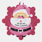 Schattigee roze kerstman op maat gemaakte vakantie ornament kaart (Voorkant)