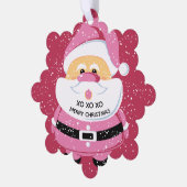 Schattigee roze kerstman op maat gemaakte vakantie ornament kaart (Links)