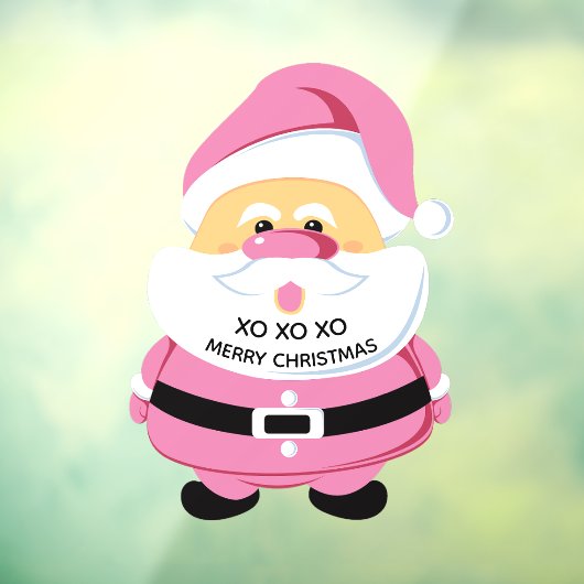 Schattigee roze kerstvakantie raamsticker (Vel 3)