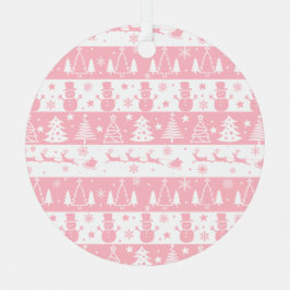 Schattigee roze kerstwinter metalen ornament