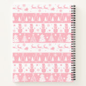 Schattigee roze kerstwinter notitieboek (Achterkant)