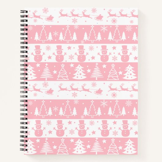 Schattigee roze kerstwinter notitieboek (Voorkant)
