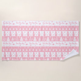 Schattigee roze kerstwinter strandlaken