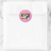 Schattigee Roze Kinder Girly Foto Bedankt Ronde Sticker (Tas)