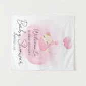 Schattigee Roze Kitten voor Baby Meisje Douche Wel Wandkleed (Voorkant (horizontaal))