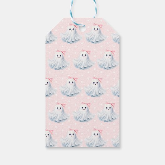 Schattigee Roze Kleine Boo Baby Meisje Douche Dank Cadeaulabel (Achterkant)