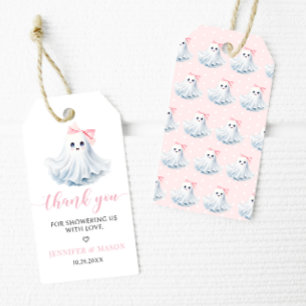 Schattigee Roze Kleine Boo Baby Meisje Douche Dank Cadeaulabel