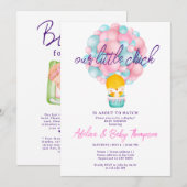 Schattigee roze kleine chick op het punt om Baby s Kaart (Voorkant / Achterkant)