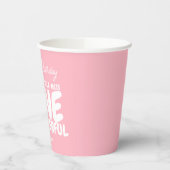Schattigee Roze Kleine Miss ONEderful Daisy Verjaa Papieren Bekers (Links)