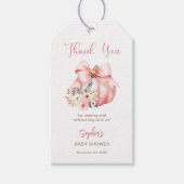 Schattigee Roze Kleine Pompoenen Baby shower Dank  Cadeaulabel (Voorkant)