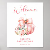 Schattigee Roze Kleine Pompoenen Baby shower Welko Poster (Voorkant)