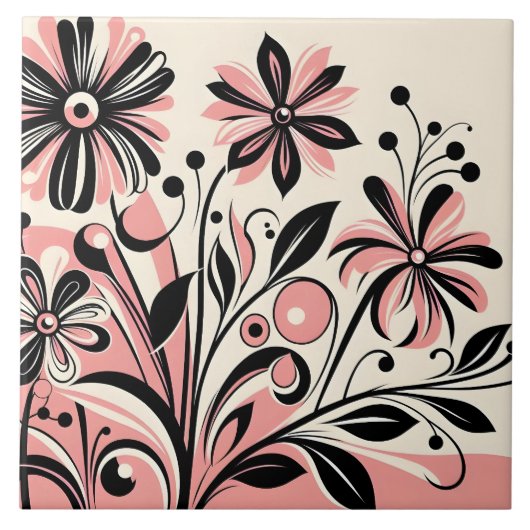 Schattigee roze kleur pop tegeltje (Voorkant)