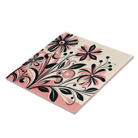 Schattigee roze kleur pop tegeltje (Zijkant)