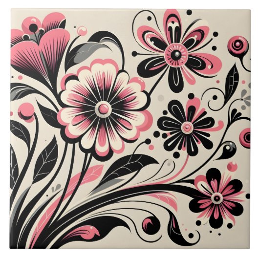 Schattigee roze kleur pop tegeltje (Voorkant)