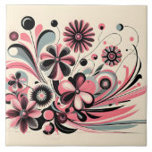 Schattigee roze kleur pop tegeltje (Voorkant)