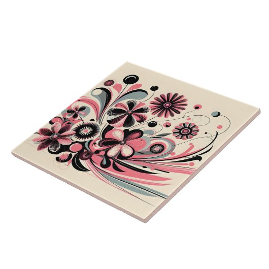 Schattigee roze kleur pop tegeltje (Zijkant)