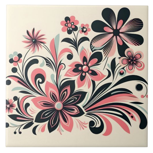 Schattigee roze kleur pop tegeltje (Voorkant)