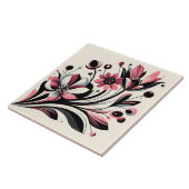 Schattigee roze kleur pop tegeltje (Zijkant)