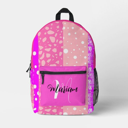 Schattigee  roze kleuren - esthetische naam Monogr Bedrukte Rugzak (Voorkant)