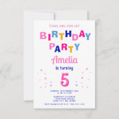 Schattigee Roze Kleurrijke Sterren Typografie Meis Kaart (Voorkant)