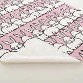 Schattigee roze konijnendeken - Fleece - Sherpa Deken (3/4)