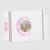 Schattigee Roze Krans Foto Mama Golfhanddoek (Horizontaal)