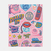 Schattigee Roze Landline Telefoon Gooi voor Meisje Fleece Deken (Voorkant)