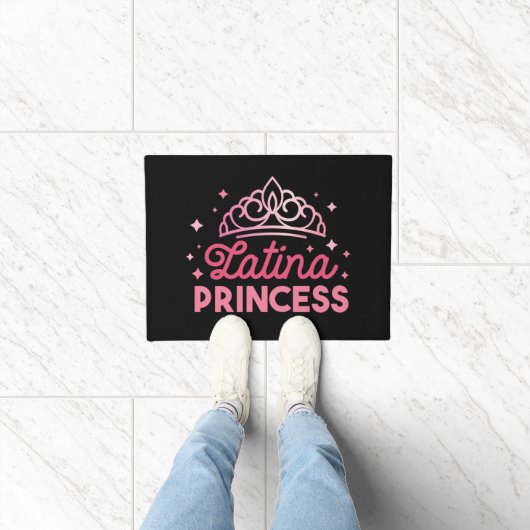 Schattigee roze Latina Princess Crown Deurmat (Binnen)