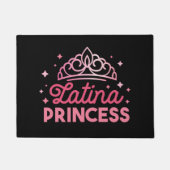 Schattigee roze Latina Princess Crown Deurmat (Voorkant)