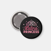 Schattigee roze Latina Princess Crown Magneet (Voorkant / Achterkant)