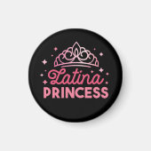 Schattigee roze Latina Princess Crown Magneet (Voorkant)