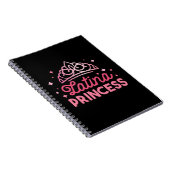 Schattigee roze Latina Princess Crown Notitieboek (Rechterzijde)