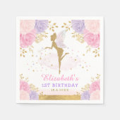 Schattigee Roze Lavendel Sprookje Baby shower 1e V Servet (Voorkant)