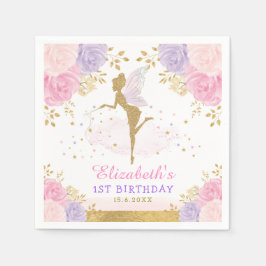 Schattigee Roze Lavendel Sprookje Baby shower 1e V Servet