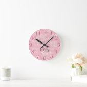 Schattigee Roze Liefde Voeg Naam Muur Klok (Huis)