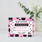 Schattigee Roze lieveheersbeestje Baby shower Uitn Briefkaart (Staand voorkant)