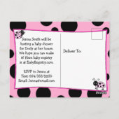 Schattigee Roze lieveheersbeestje Baby shower Uitn Briefkaart (Achterkant)